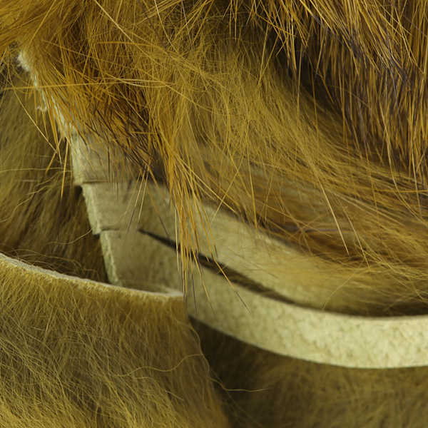 Hareline tiras de piel con pelo de conejo de corte transversal