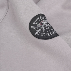 Sudadera con capucha, cremallera y bordado Taimen Menza - Lt. Grey