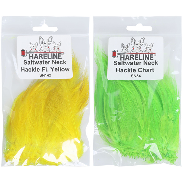 Hareline Hackle de cuello para moscas de agua salada