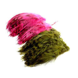 Wapsi Plumas de hackle barradas de cuello de gallo ensartadas