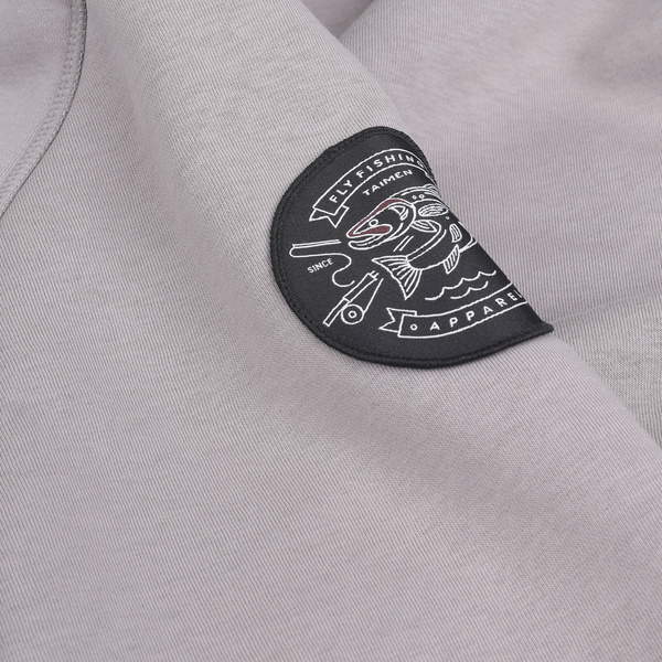 Sudadera con capucha, cremallera y bordado Taimen Menza - Lt. Grey