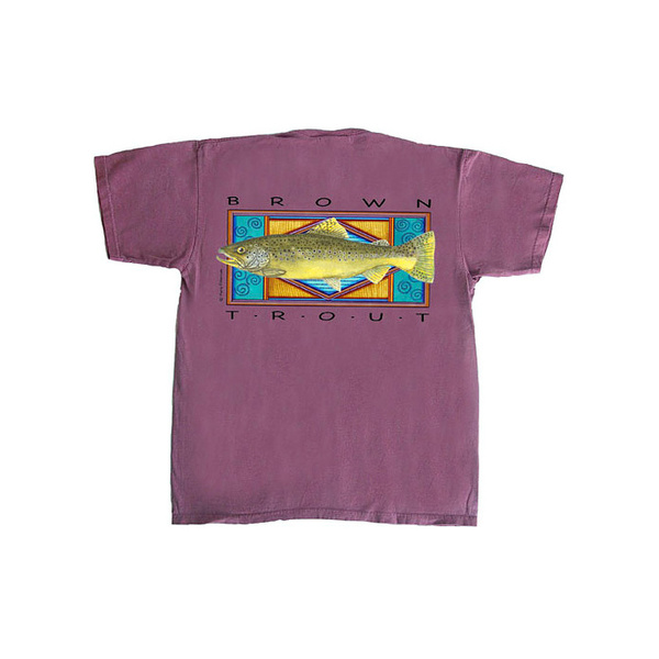 Flying Fisherman Brown Trout Tee - Brick