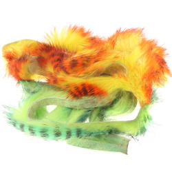 Hareline Tiras anchas de piel de conejo con pelo Magnum Tiger Barred
