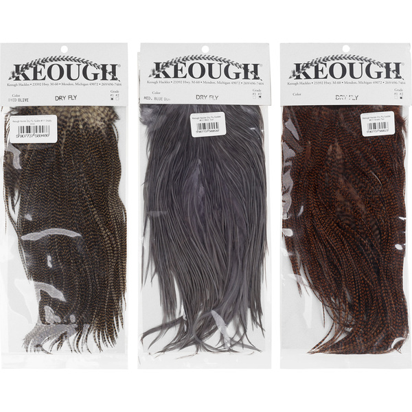 Colgadera de gallo para mosca seca Keough Hackle