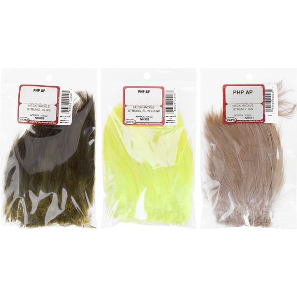 Wapsi Plumas de hackle de cuello de gallo ensartadas