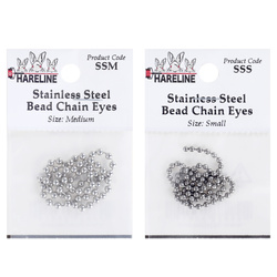Ojos para moscas Hareline Stainless Steel Bead Chain Eyes
