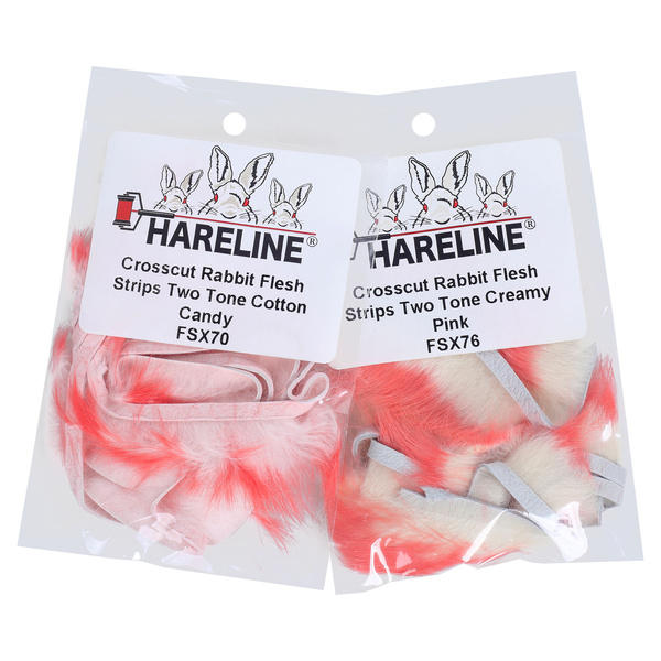 Hareline tiras de piel con pelo de conejo de corte transversal Flesh Two Tone