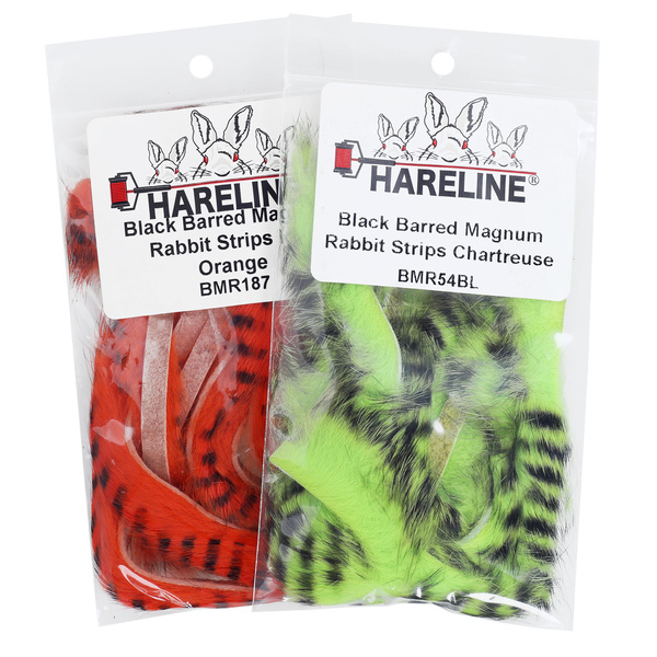 Hareline tiras zonker anchas de conejo Barred Magnum