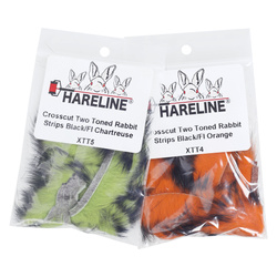 Hareline Tiras de piel de conejo con pelo de corte transversal Two Toned