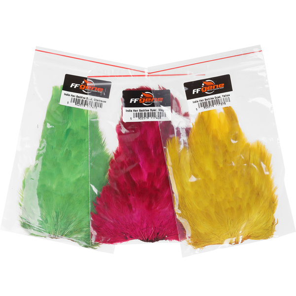 FFGene India Hen Saddles Dyed