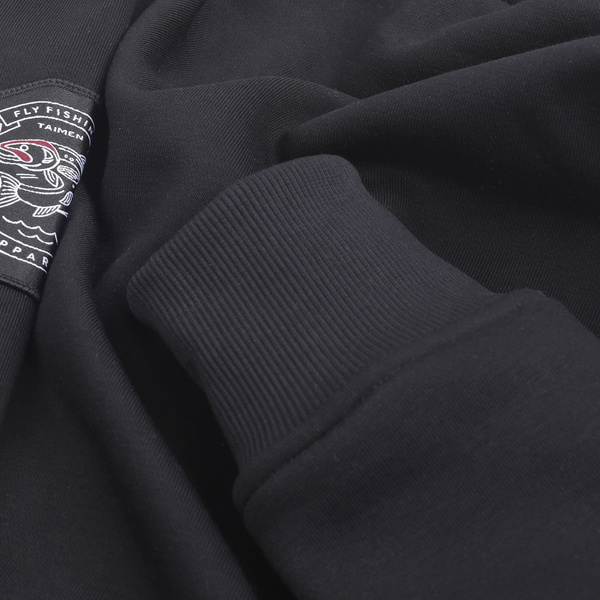 Sudadera con capucha, cremallera y bordado Taimen Menza - Black