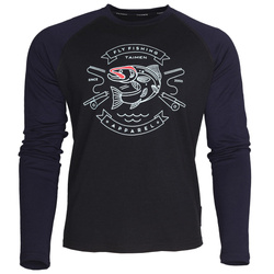 Camiseta de lana merina de manga larga y cuello redondo Taimen Kerulen - Midnight/Black