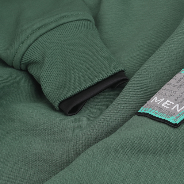 Sudadera con capucha y bordado Taimen Menza - Dk. Green