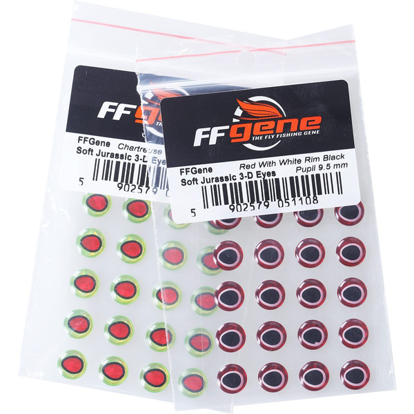 Ojos para moscas FFGene Soft Jurassic 3-D Eyes