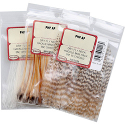 Wapsi paquete de plumas del cuello de gallo para moscas secas Mini Pack