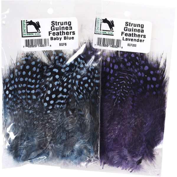 Hareline plumas de pintada ensartadas