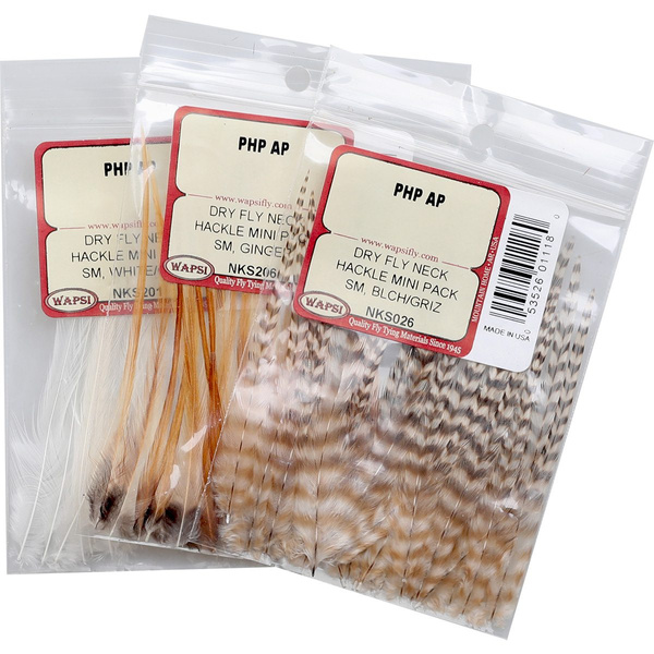 Wapsi paquete de plumas del cuello de gallo para moscas secas Mini Pack